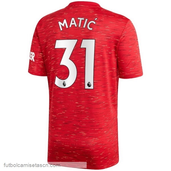 Camiseta Manchester United NO.31 Matic 1ª 2020/21 Rojo